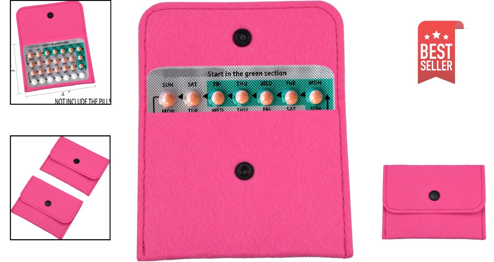 Chic Pink Pill Packets - Privacy Protection for Contraceptives and Essentials