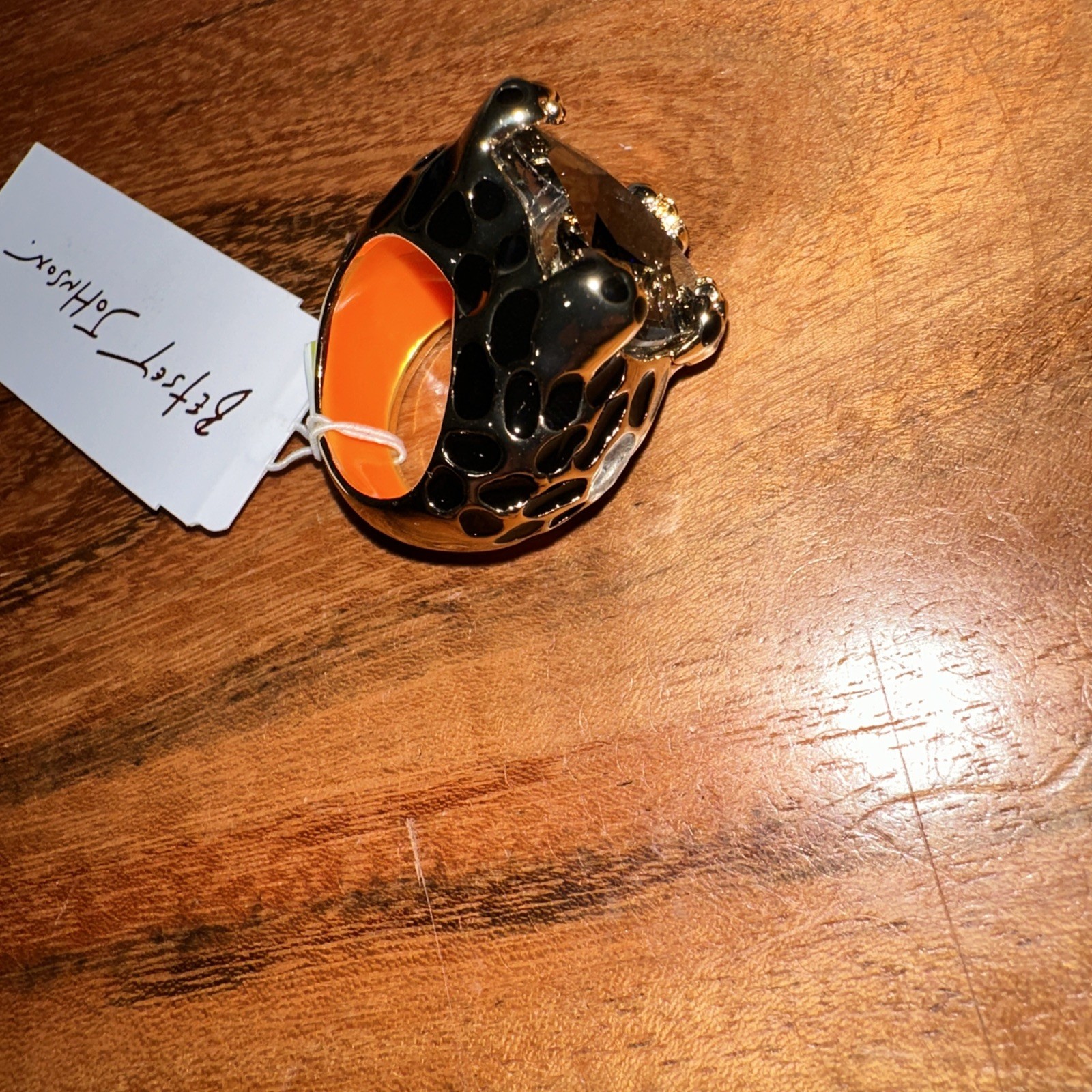 Betsey Johnson Leopard Ring 7.5 with Heart Shaped Stone