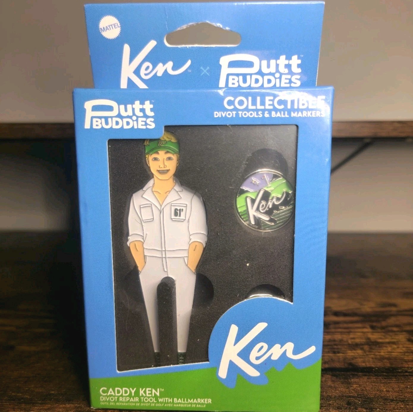 Mattel Putt Buddies Caddy Ken Golf Divot Tool Ball Marker Gift Set Hat Clip New