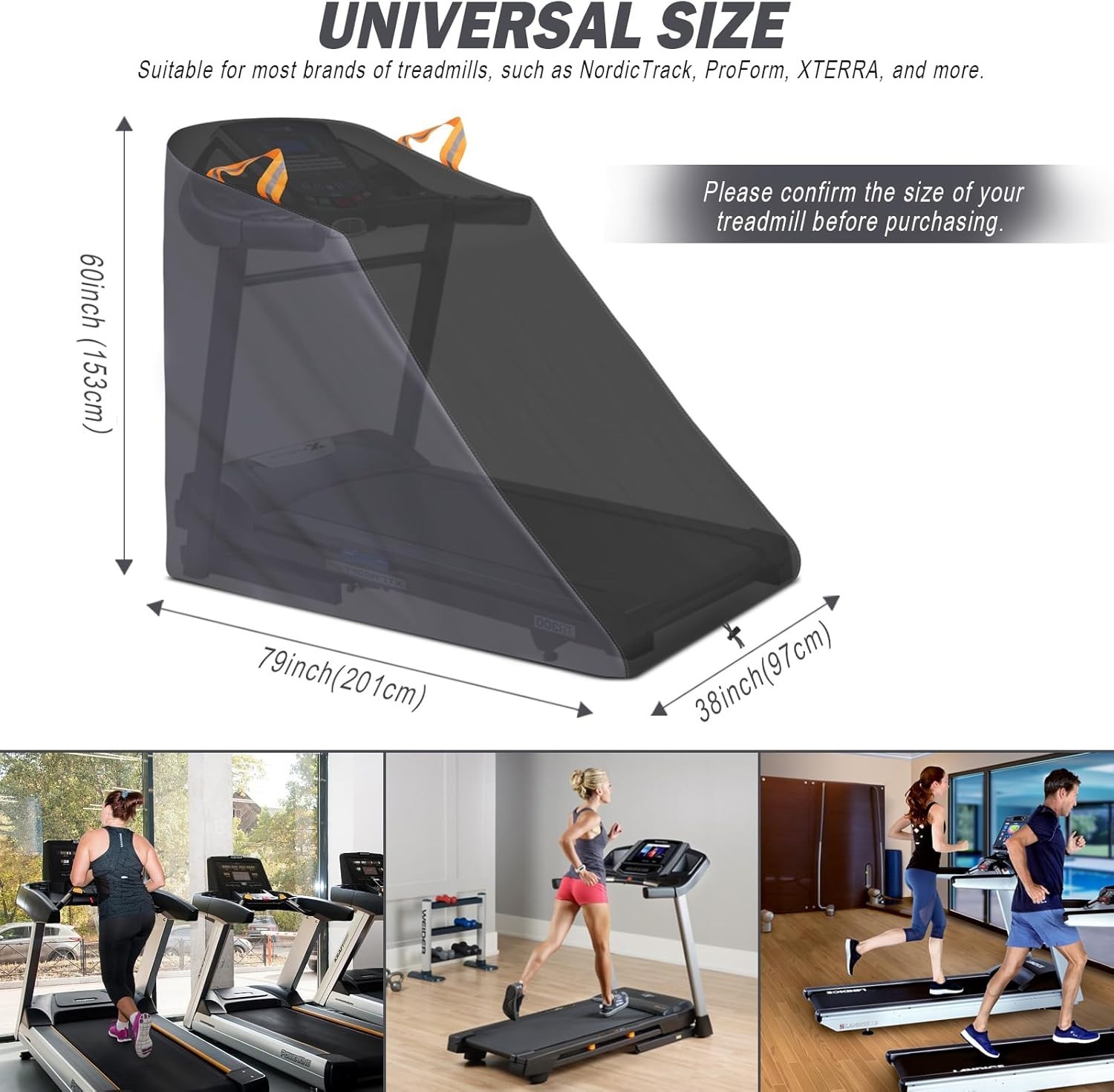 Treadmill Cover Waterproof Dustproof Running Machine Cover Exercise Workout E...
