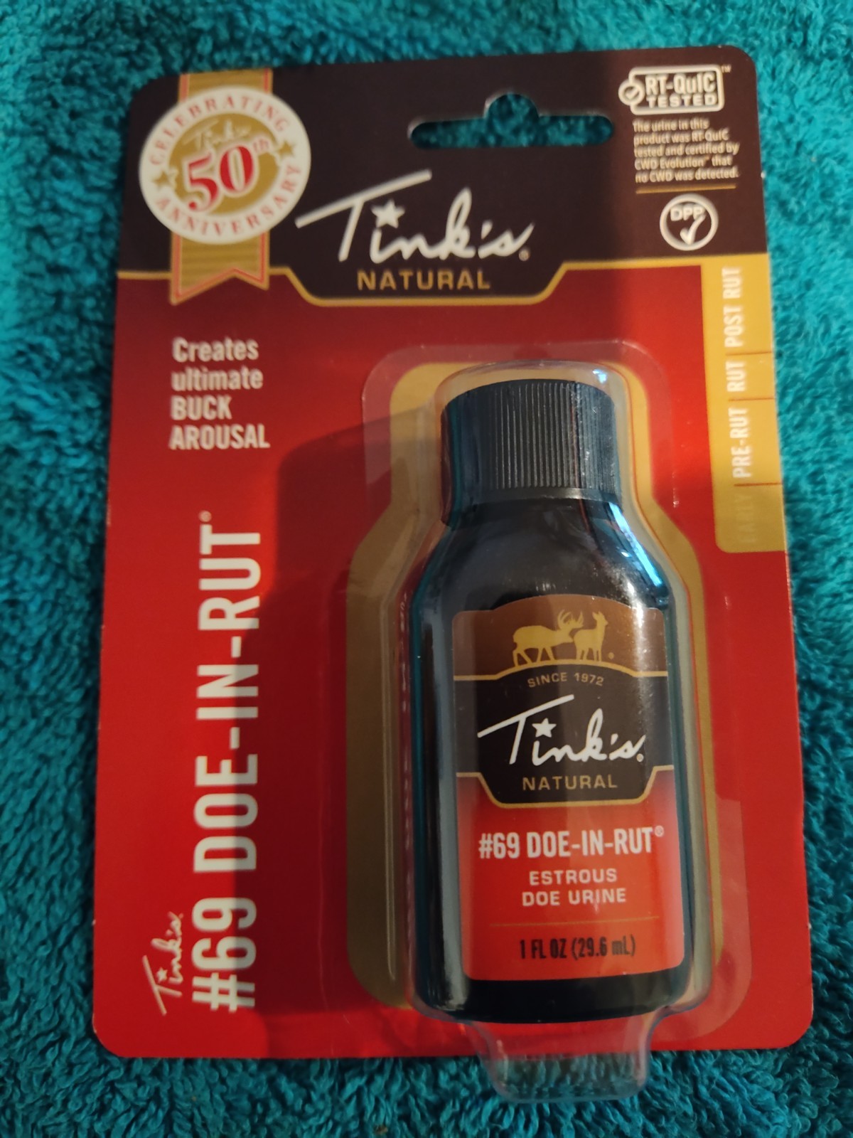 Tink's Natural #69 Doe-In-Rut 50th Anniversary 1 Fl Oz. Doe Urine factory sealed