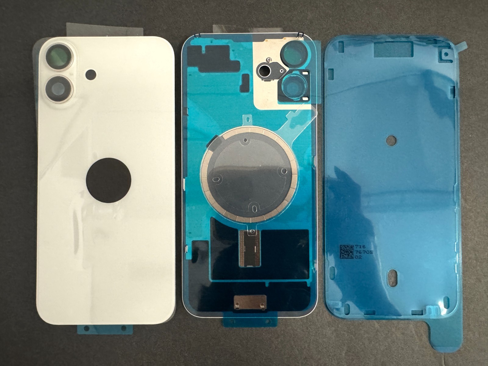 OEM iPhone 16 Back Glass Cover Rear Housing w/Camera Lens Magnets & Adhesive