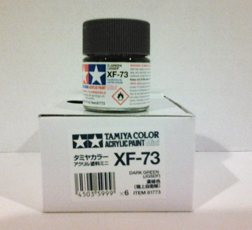 Tamiya acrylic paint XF-73 Dark green (JGSDF) 10ml Mini.