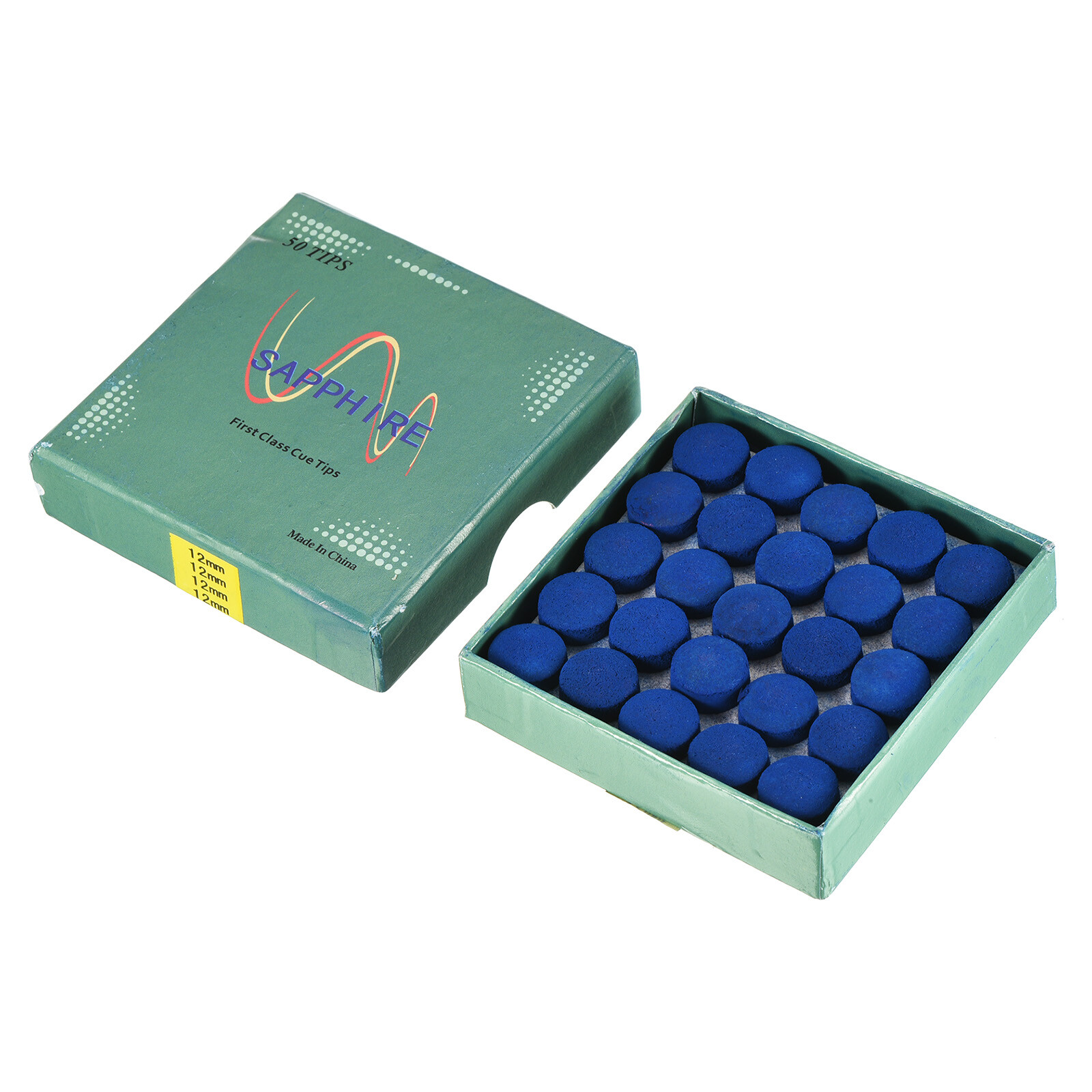 50Pcs 12mm Dia Billiard Pool Cue Tips Snooker Pool Stick Replacement Tips, Blue