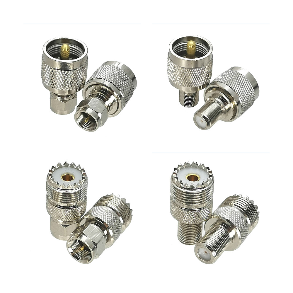 1pcs Adapter UHF SO239 PL259 to F TV Male & Female RF Coaxial Connector Straight