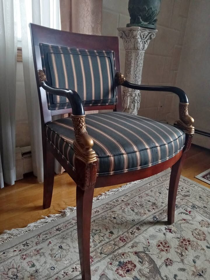 Ethan Allen Fish Dolphin Neoclassical Period Koi Louis XV Chair