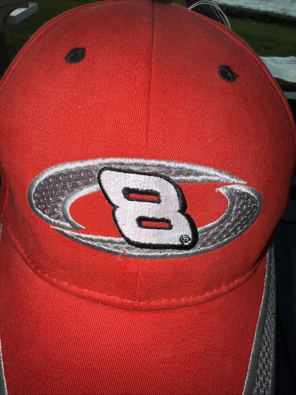 Dale Jr #8 Red Hat Cap NASCAR Chase Authentics Hook Loop Decorative Bill EUC