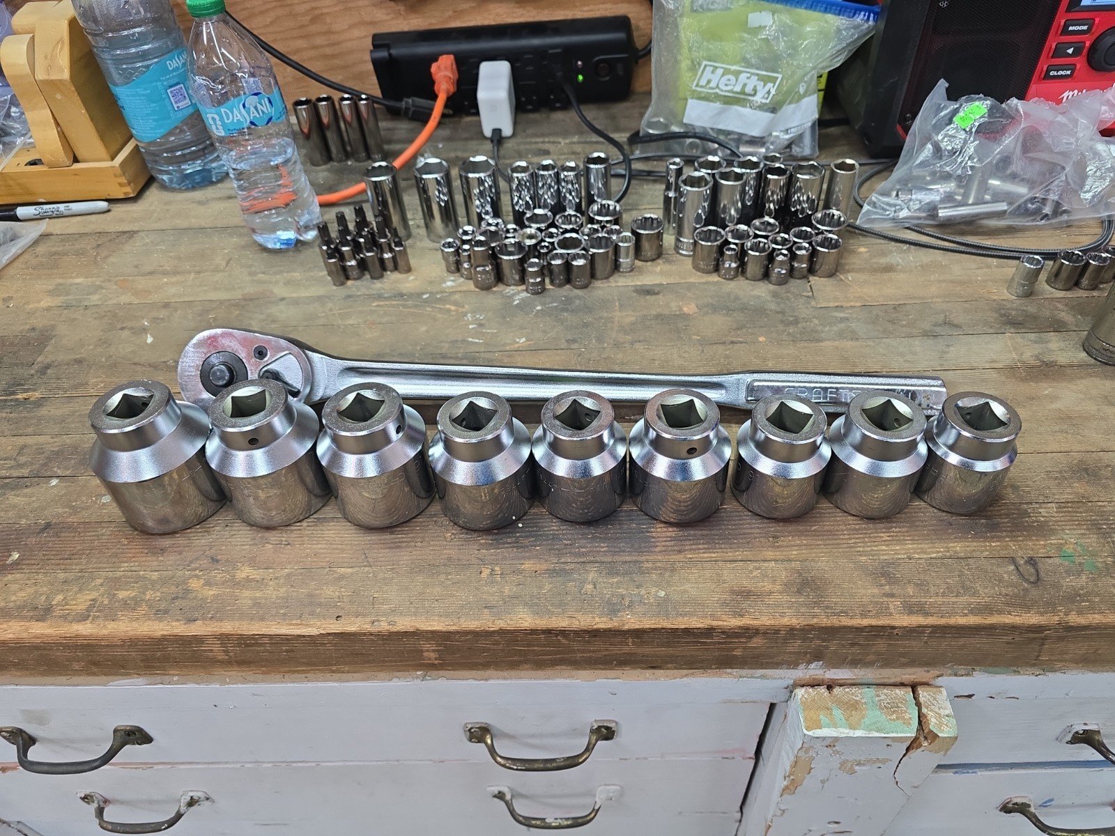 Craftsman 3/4” Drive Socket Set. 1 3/8 To 2 like new never been used.
