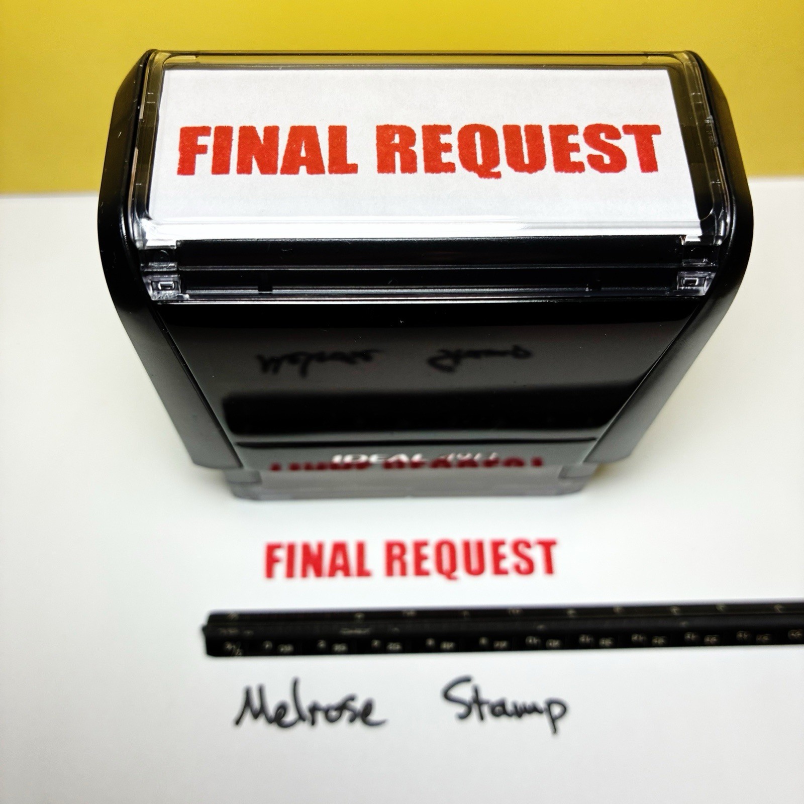 Final Request Rubber Stamp Self Inking Red Ink Ideal 4913