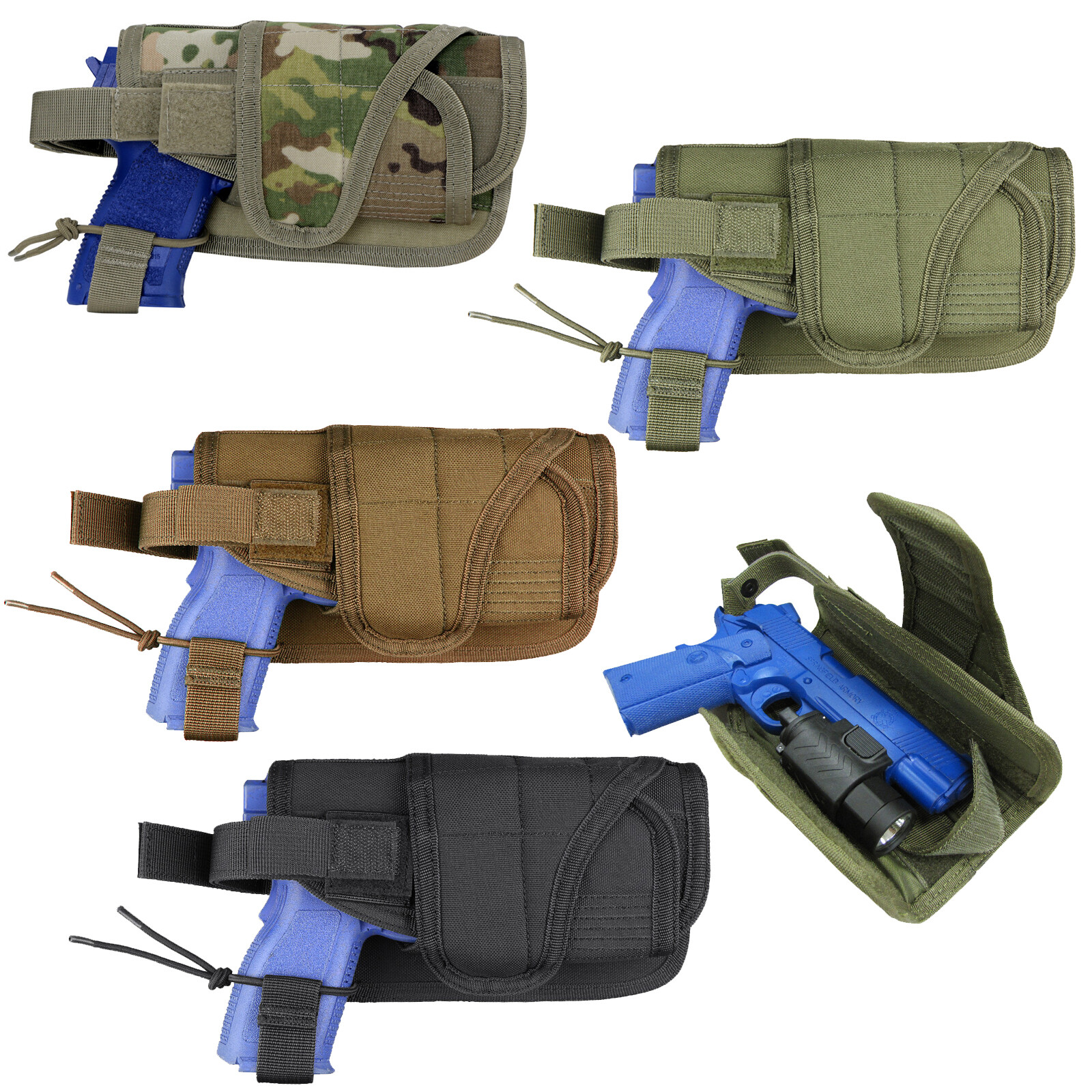 Condor MA68 Tactical Horizontal Universal MOLLE Handgun Gun Light Pistol Holster