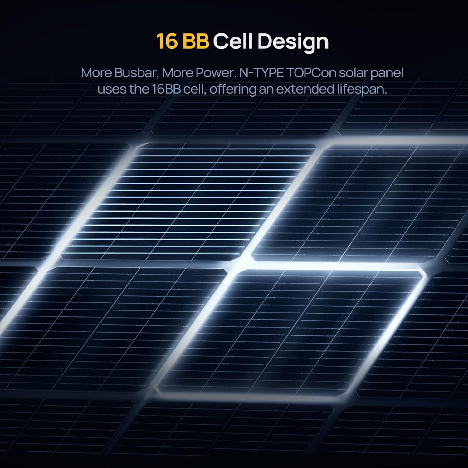 Solar Panel N-Type 100W : BougeRV 16BB N-Type 24V 100 Watt Bifacial Solar Panel