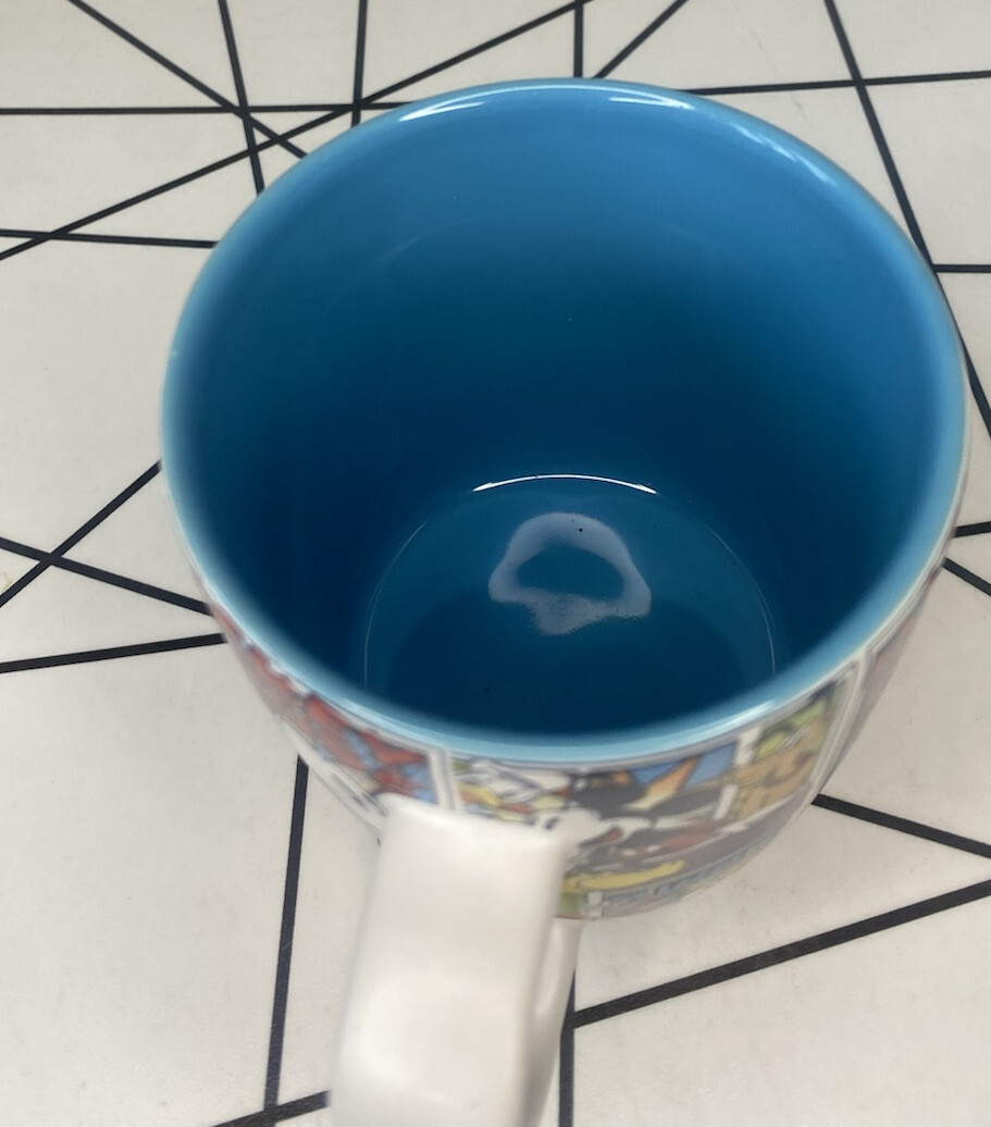 Disney Store Mug Cup - Mickey Mouse Comic Strip, Blue Inside
