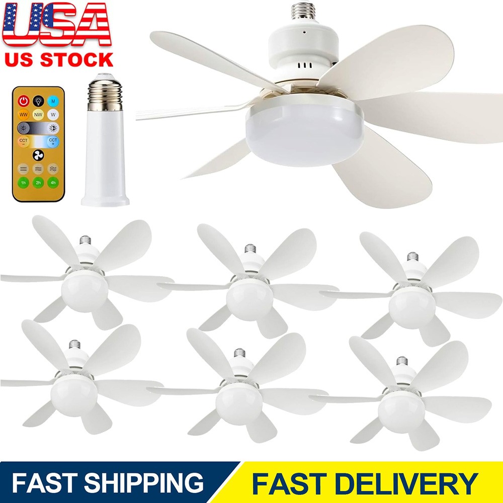 Socket Fan Light Ceiling Fans With Lights And Remote Dimmable LED Ceiling Fan US