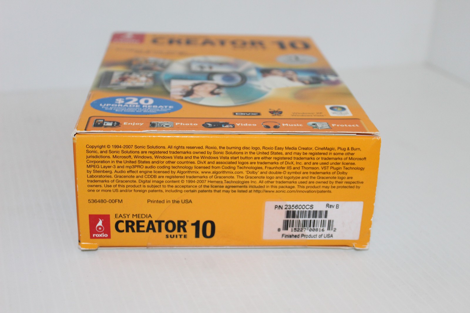 Roxio Easy Media Creator 10 Suite Software for Windows XP Vista - DVD CD Burning