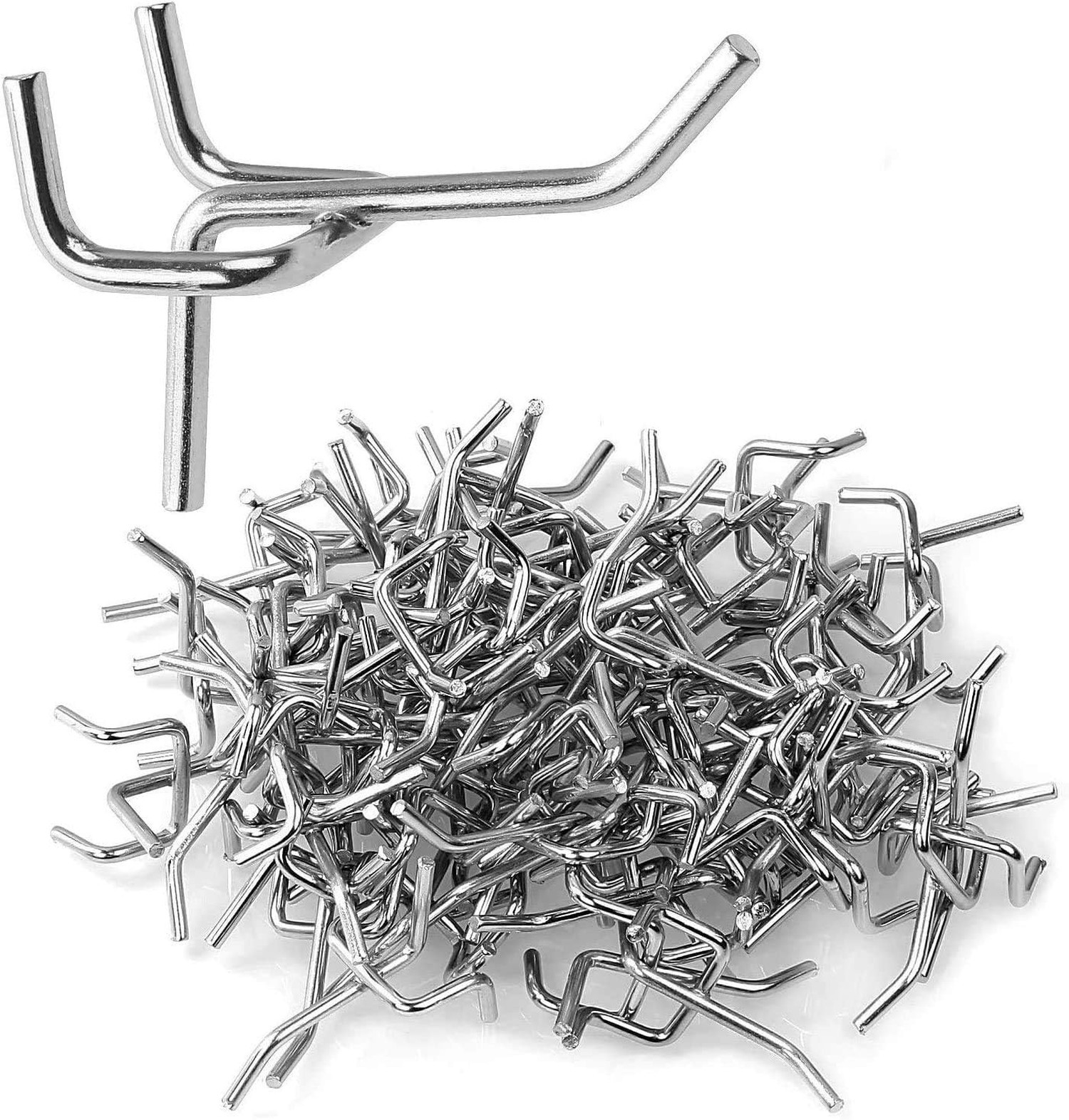 JMIATRY 100PCS Metal Pegboard Hooks 1 Inch Pegboard Hooks 1/8" Diameter Heavy...