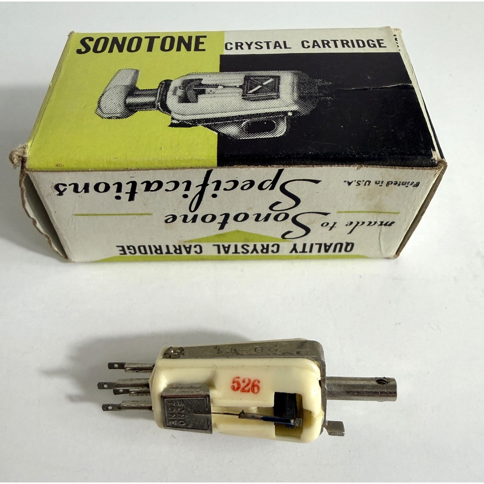 Sonotone 526 Crystal Cartridge Phonograph Turntable Replacement Part