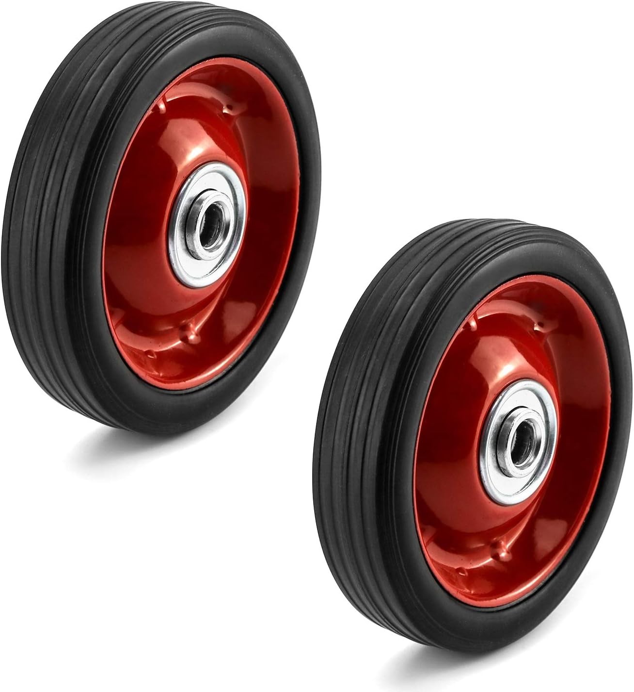 2 Pack 5" X 1.5" Premium Rubber Wheel with Ball Bearing, Hand Truck Wheel, Capac