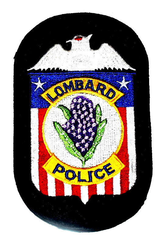 LOMBARD ILLINOIS IL Police Patch STARS STRIPES HYACINTH FLOWER USED 3M