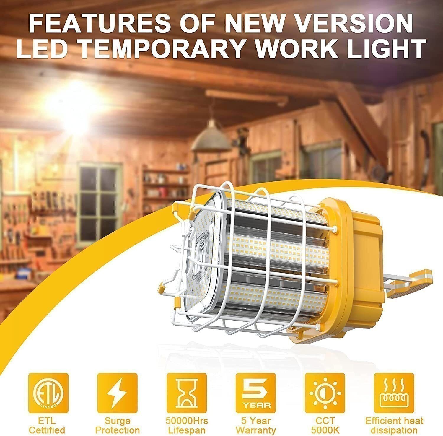 100W LED Temporary Work Light 5000K 14500Lm 400W /HPS Hanging Construction Light
