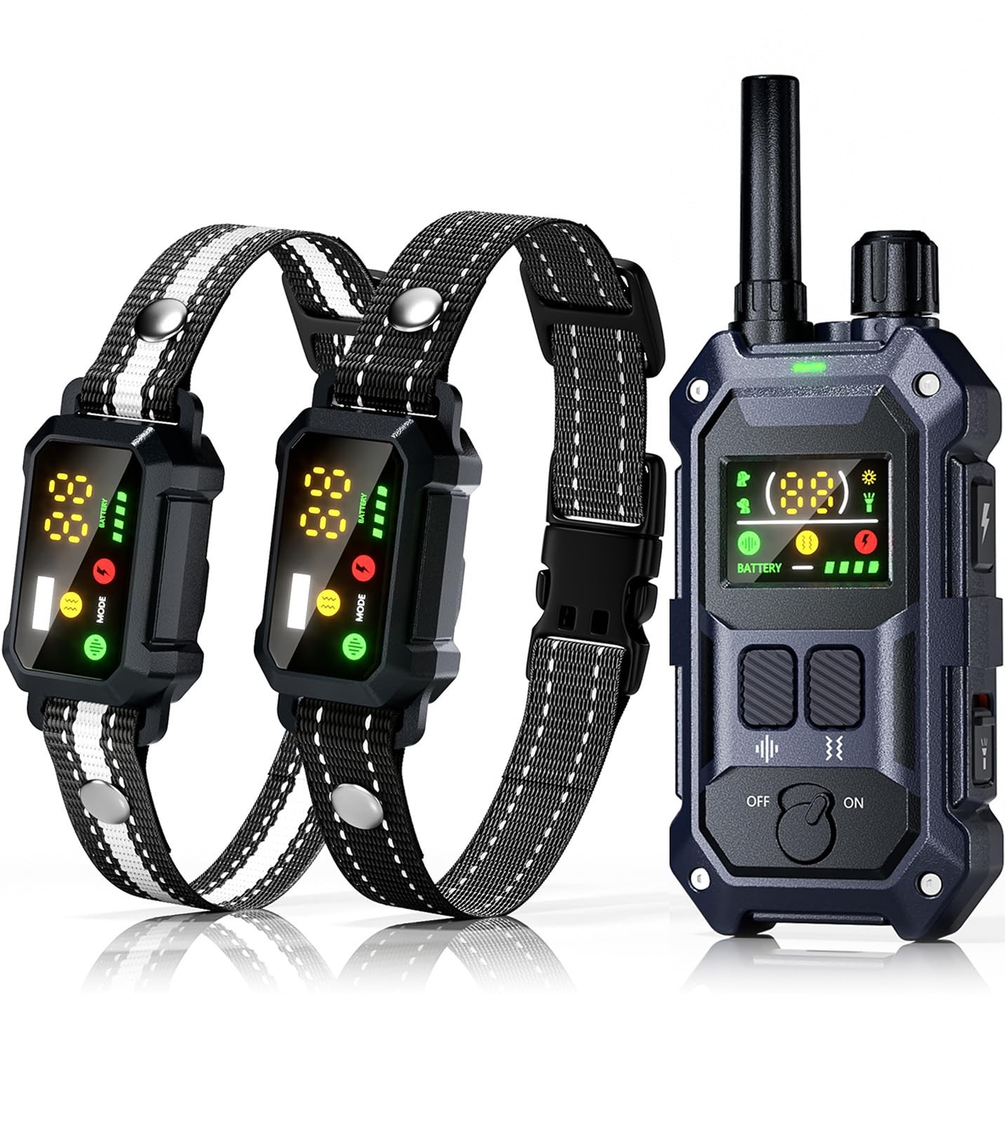 Military Dog Shock Collar 2 Dogs (5-150lbs) - 4200ft Dog Training Collar with...