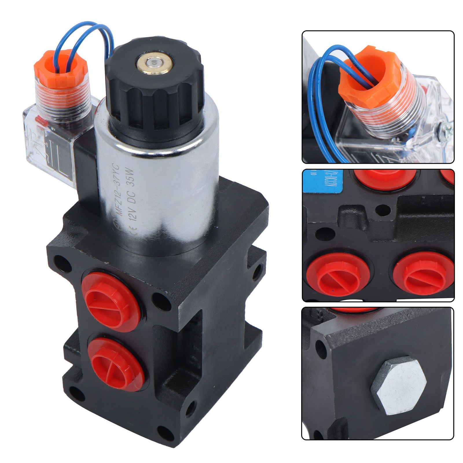 13GPM 12V DC Hydraulic Adjustable Variable Flow Control Valve 6 Port