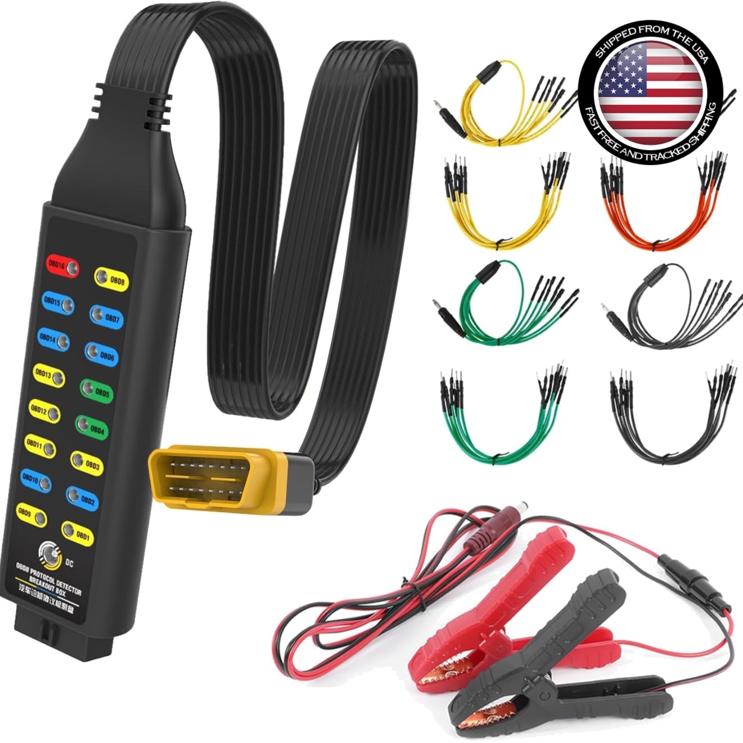 OBDII Protocol Detector for Professional Automotive OBD2 Breakout Box
