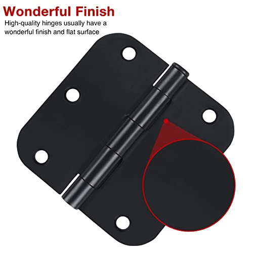 18 Pack Door Hinges 3.5 Inch Matte Black
