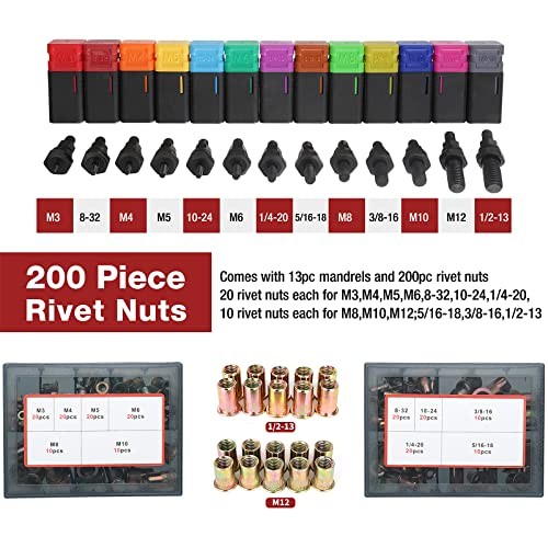16" Rivet Nut Tool Kit - 13 Metric - 16" Rivet Nut Tool