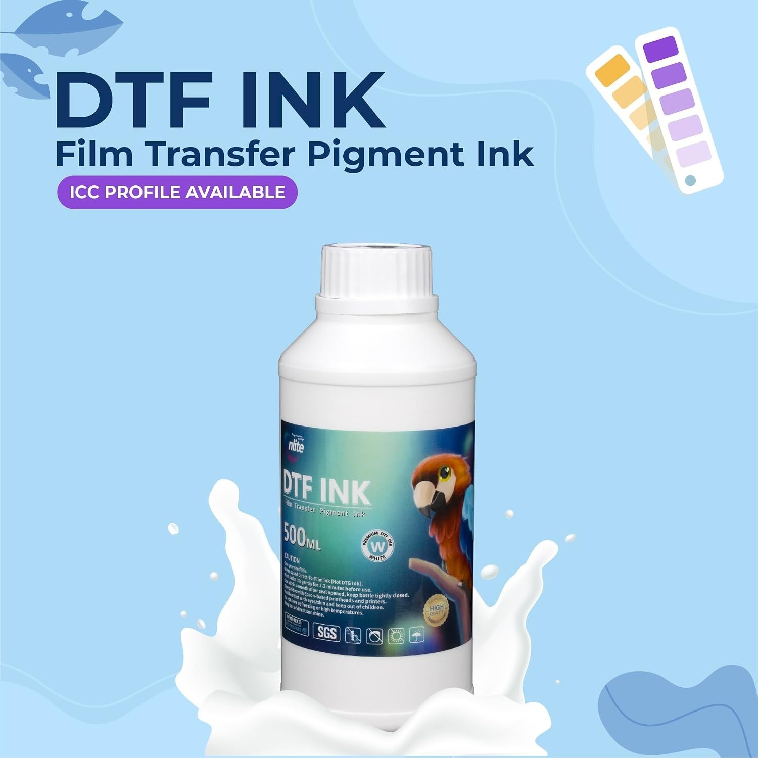 High Fluency DTF White Ink for Epson Expression - Fade/Scratch Resistant Formula