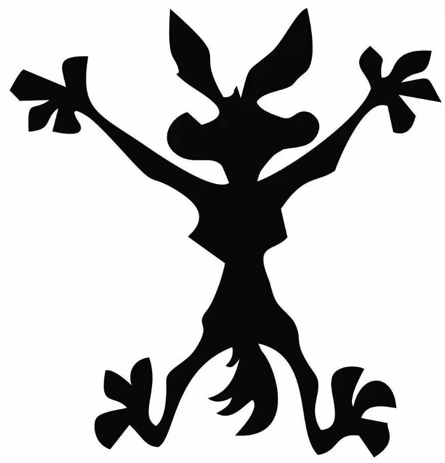 Wile E Coyote Decal / funny Sticker - Choose Color & Size - Road Runner, Splat,