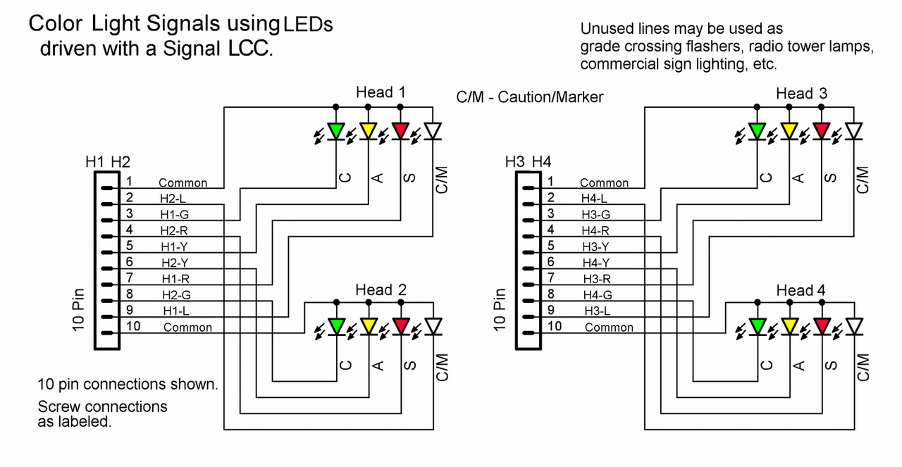 RR-CirKits ~ LCC-32H ~ 32 Head Signal Controller ~ 8 Line Input/Output Node LCC