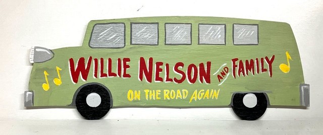 WILLIE NELSON TOUR BUS - WOOD CUT-OUT  - 20" long - FREE SHIPPING (#8)