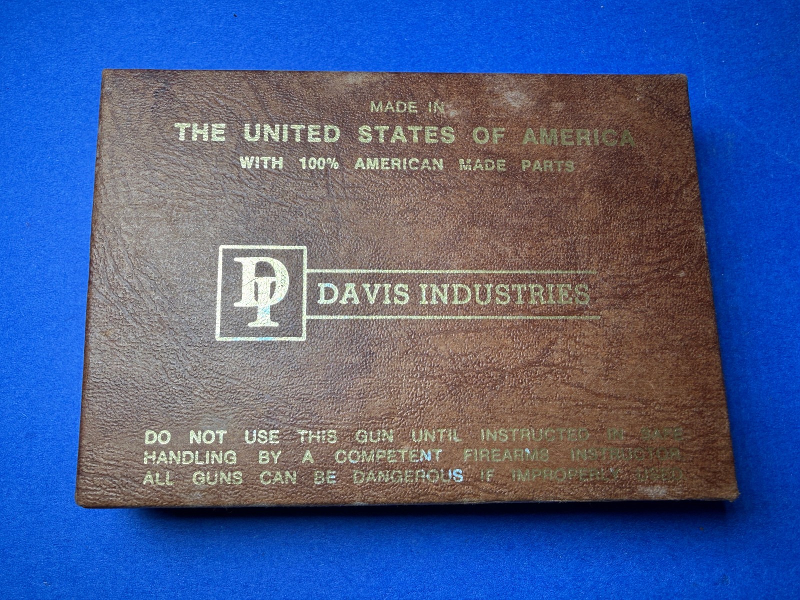 VTG DAVIS DERRINGER EMPTY BOX ONLY W/ INSTRUCTIONS RECEIPT MODEL DM 22 USA