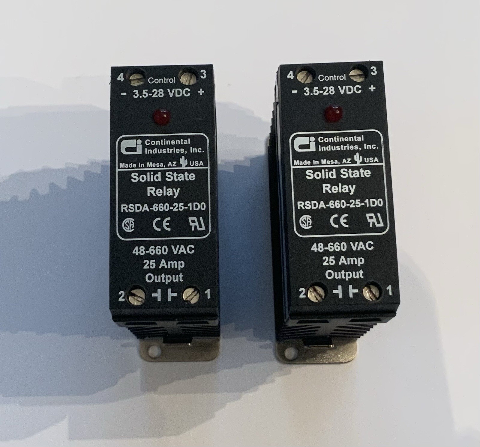 CONTINENTAL INDUSTRIES RSAA-660-25-1D0 48-660 VAC 25A Output Solid State Relay