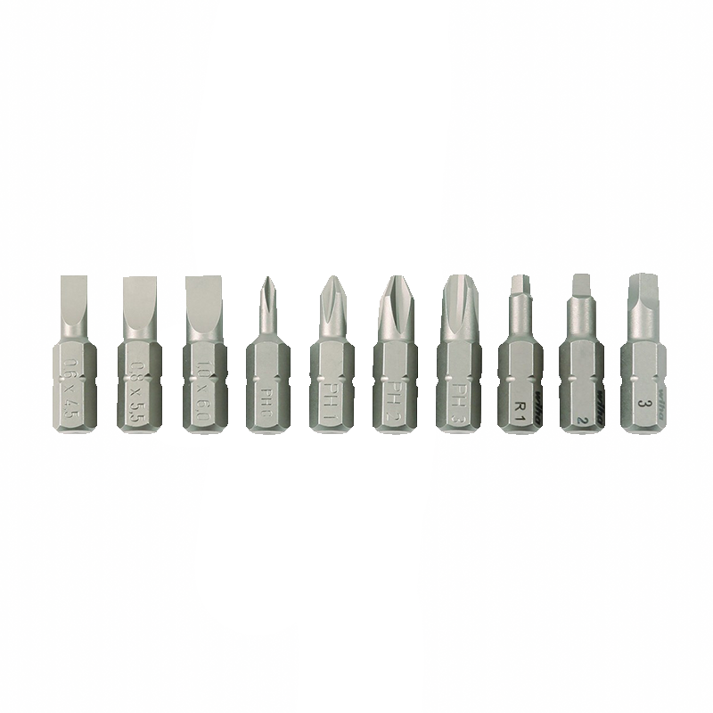Wiha 72593 Slotted/Phillips/Square Insert Bit Set, 10 pieces