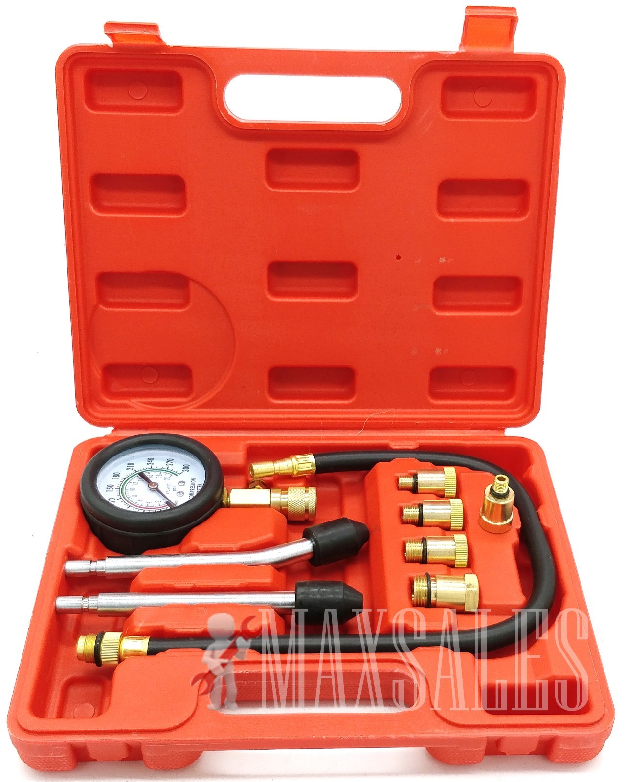 NEW 9Pc Spark Plug Cylinder Compression Tester Test Kit Professional Gas Engine