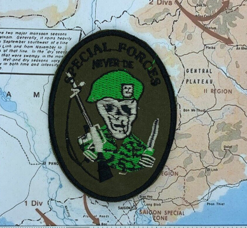 Patch , special forces , never die , ussf patch , vietnam war patch y18