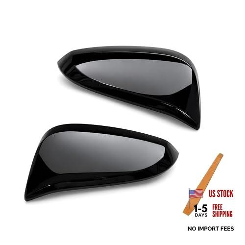 Black Mirror Cap Pair Compatible with 2013-2018 Toyota RAV4 1 Pair Glossy Black