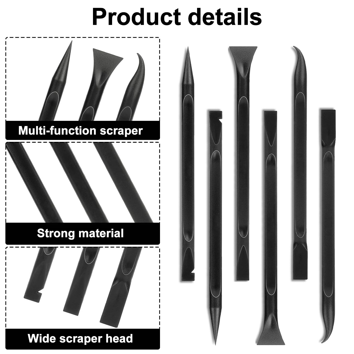 6P Plastic Scraper Multi-Purpose Scraper Non-Scratch Cleaning Tool Car Detailing