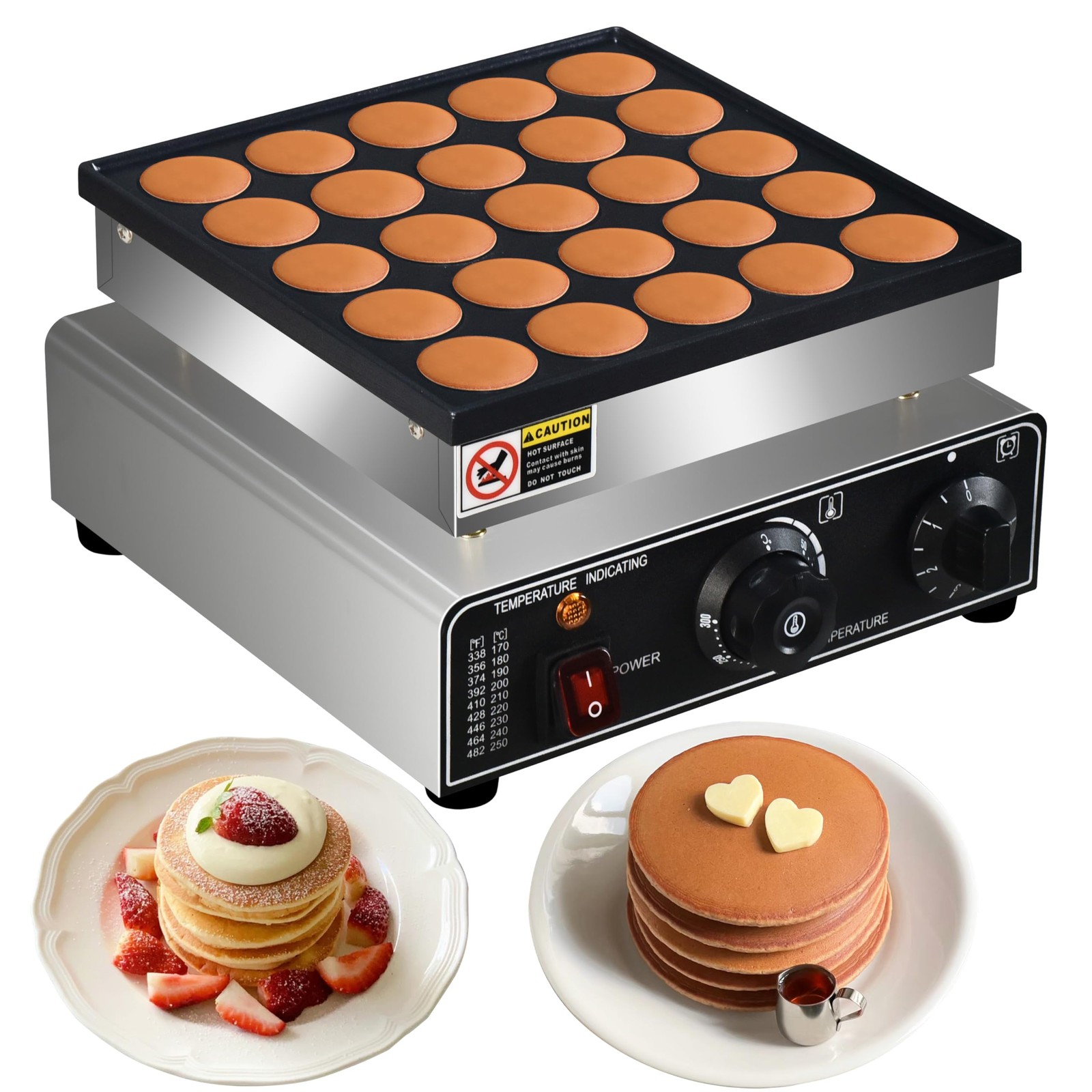 110V US Commercial 25PCS Mini Pancake Maker,950W Mini Dutch Pancake Maker,Non...