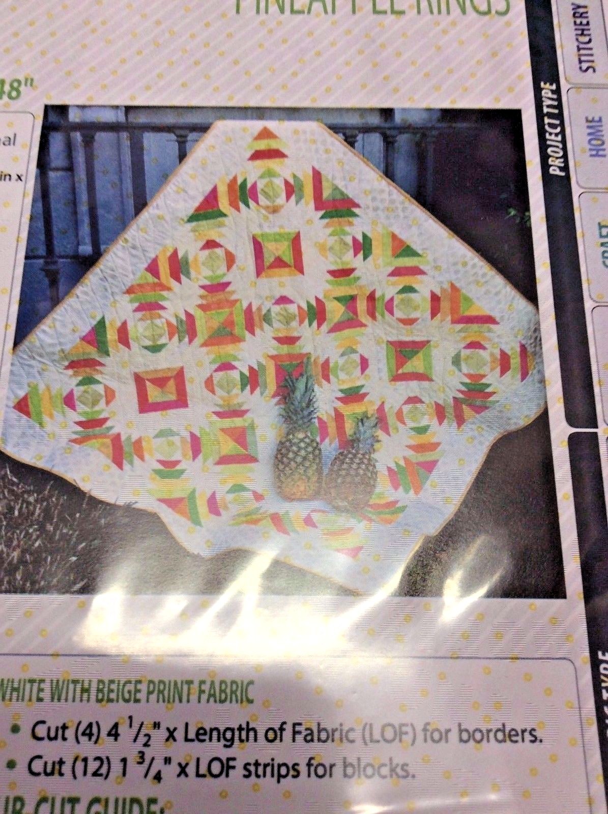 CUT LOOSE PRESS #CLPJAW035 PINEAPPLE RINGS QUILT PATTERN