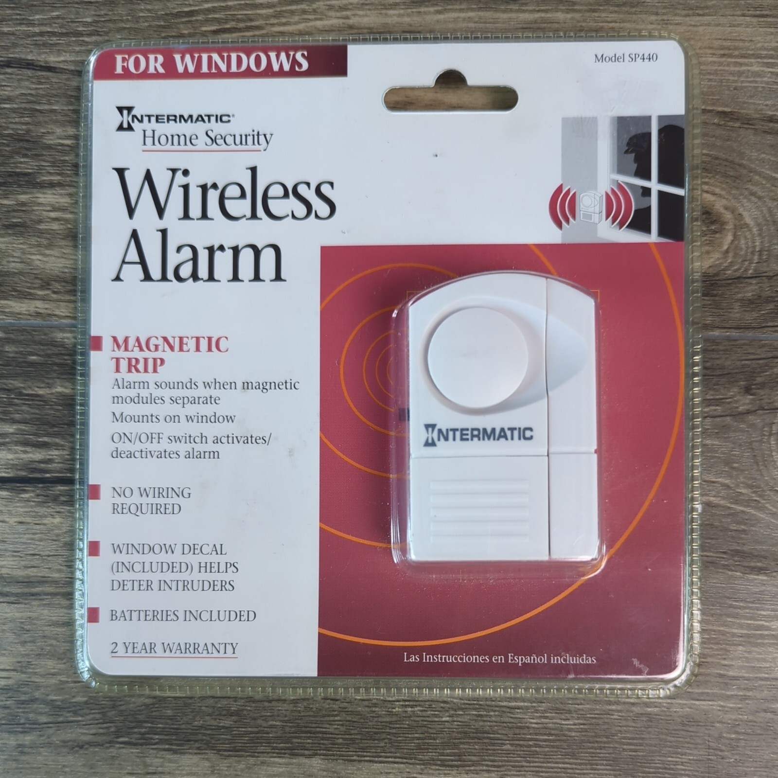 Home Security Wireless Alarm for Windows No Wiring Required Protection NIB