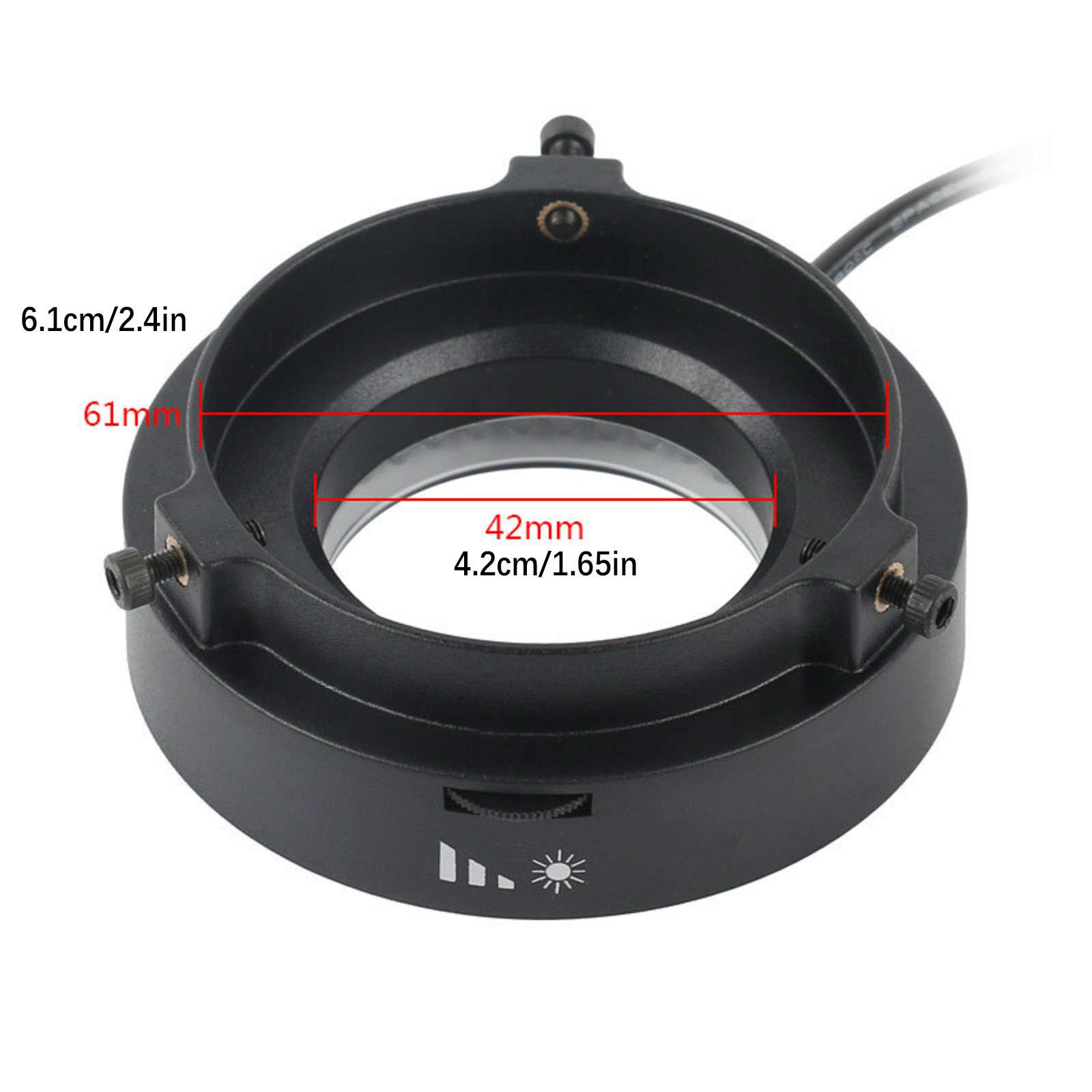6500K-7000K USB 72 LED Ring Light Microscope Illuminator Adjustable Focus Lamp