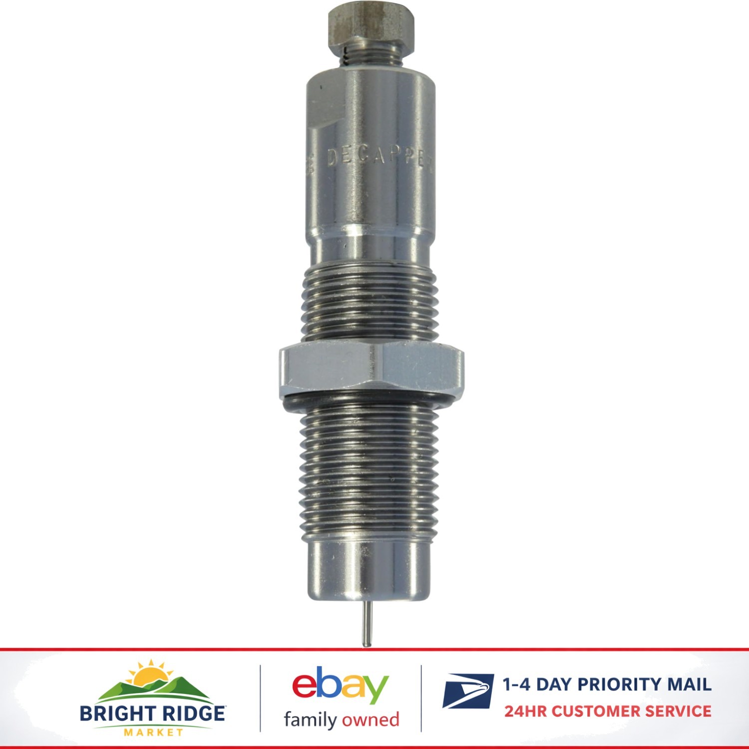 Universal Decapping Die for Reloading, Removes Crimped Primers, Aluminum