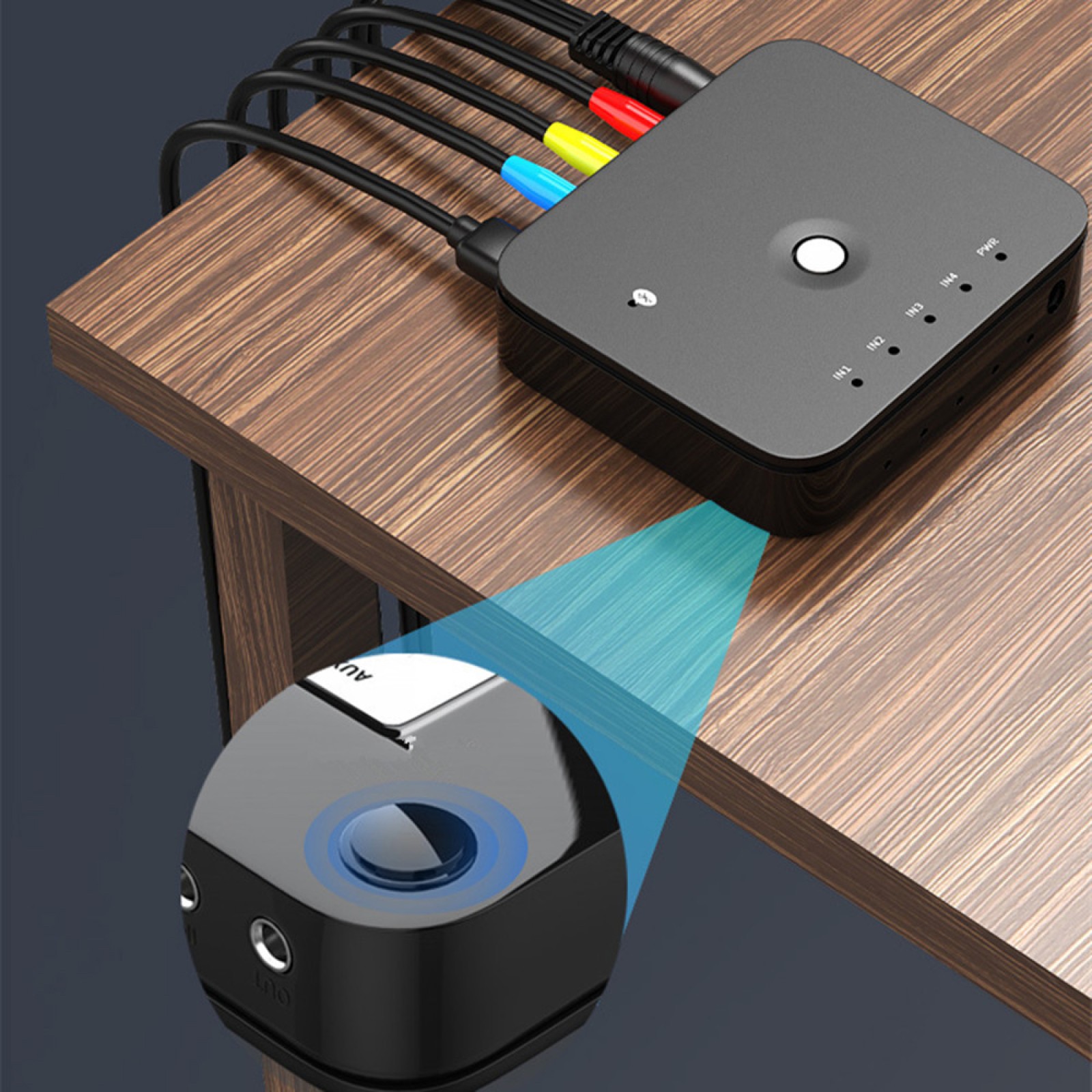 3-in-1 HIFI Audio Adapter Switch Remote Control Bluetooth Receiver Switch Box