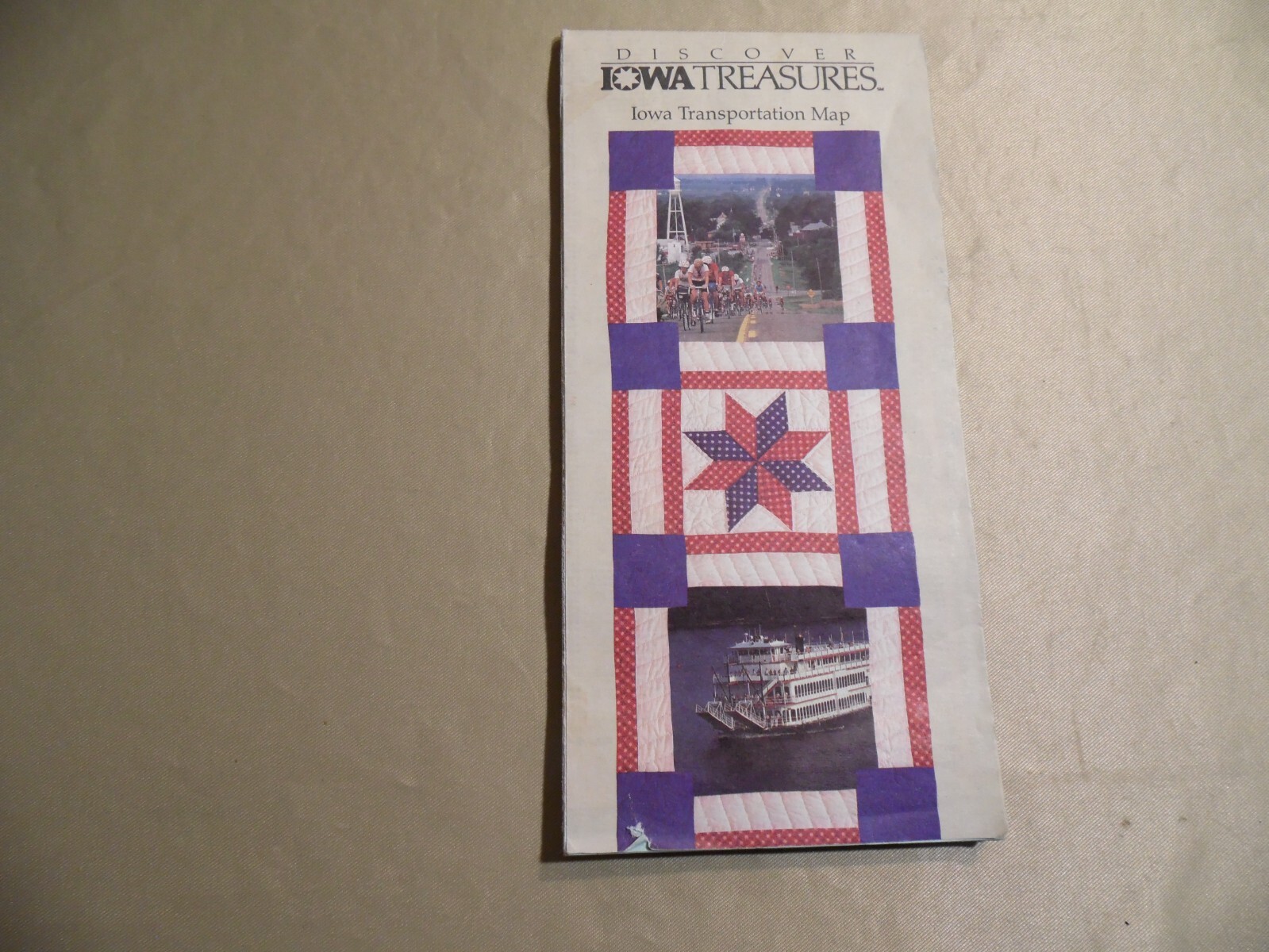 Discover Iowa Treasures Iowa Transportation Map / Circa 1981 / Free USA Ship