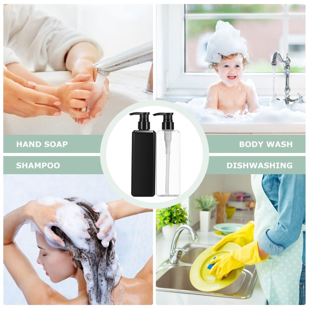 2 Pcs Shampoo Conditioner Dispenser Bottles Empty Refillable 500 ml