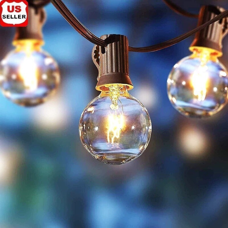 G40 Clear Globe String Lights 20 Count Indoor Outdoor Warm White 18.7ft New