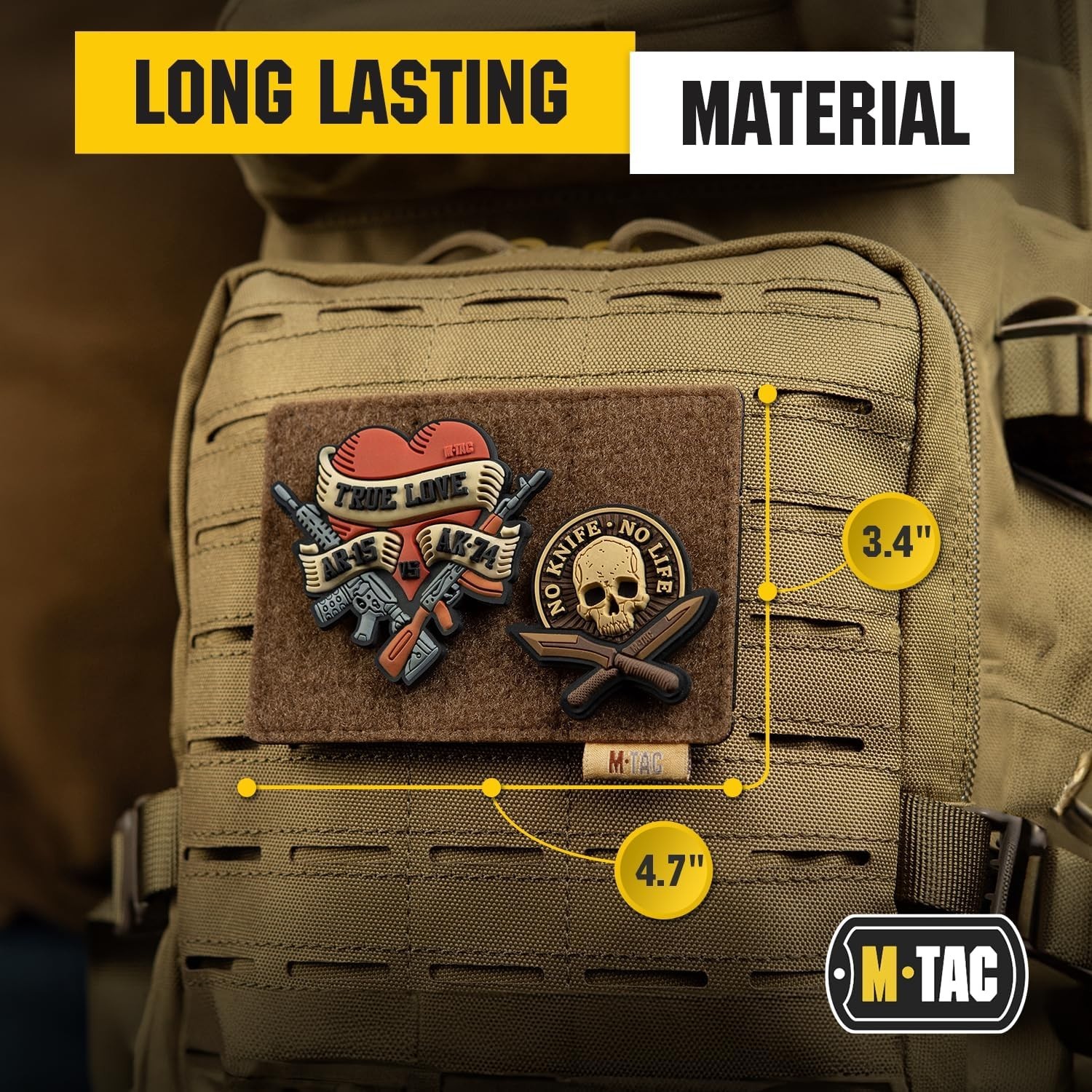 Loop Tactical Morale Patches Board Molle Attachment 4.5 x 3.5 Coyote