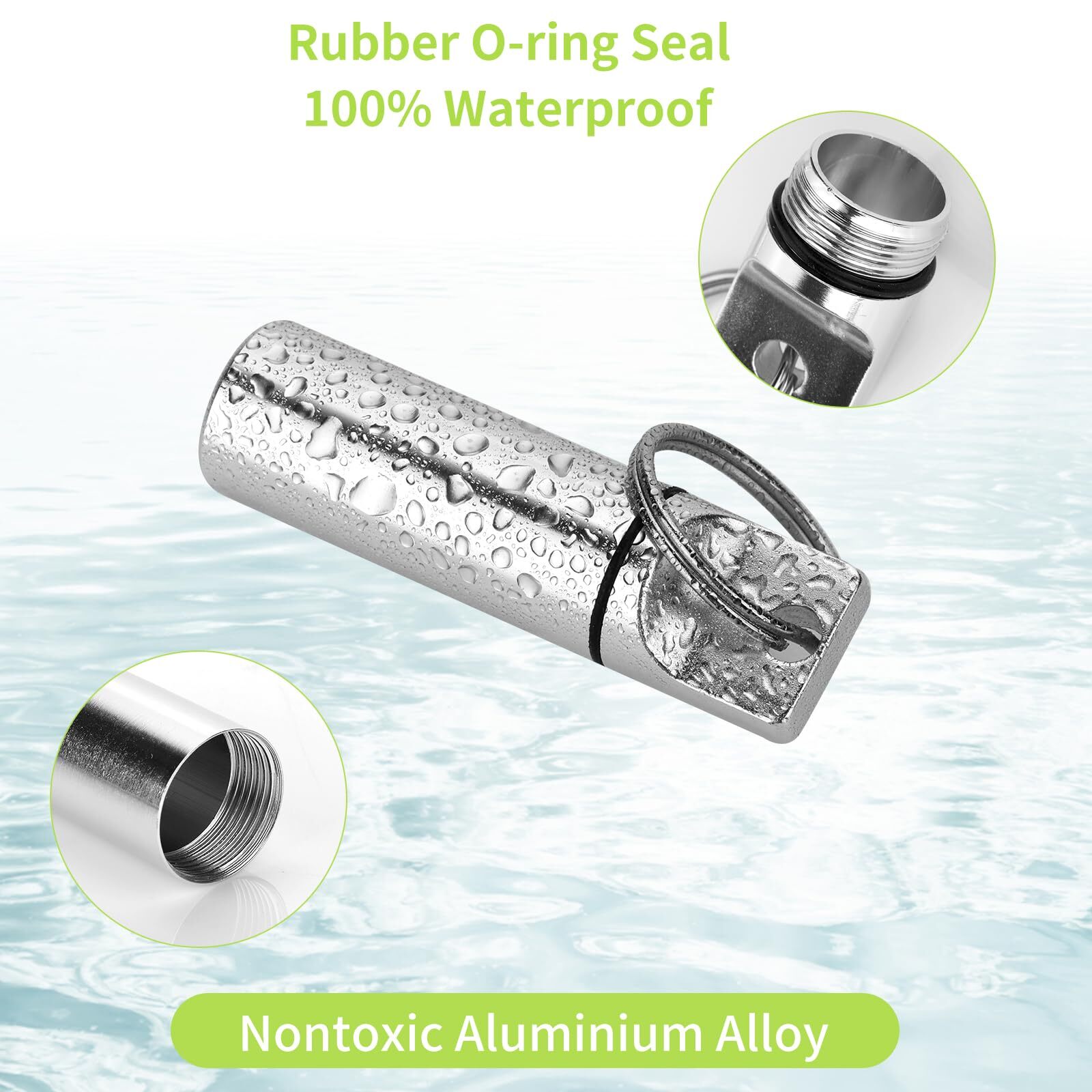 3 Pack Mini Aluminum Pill Keychain Holder Waterproof Pill Container for Travel